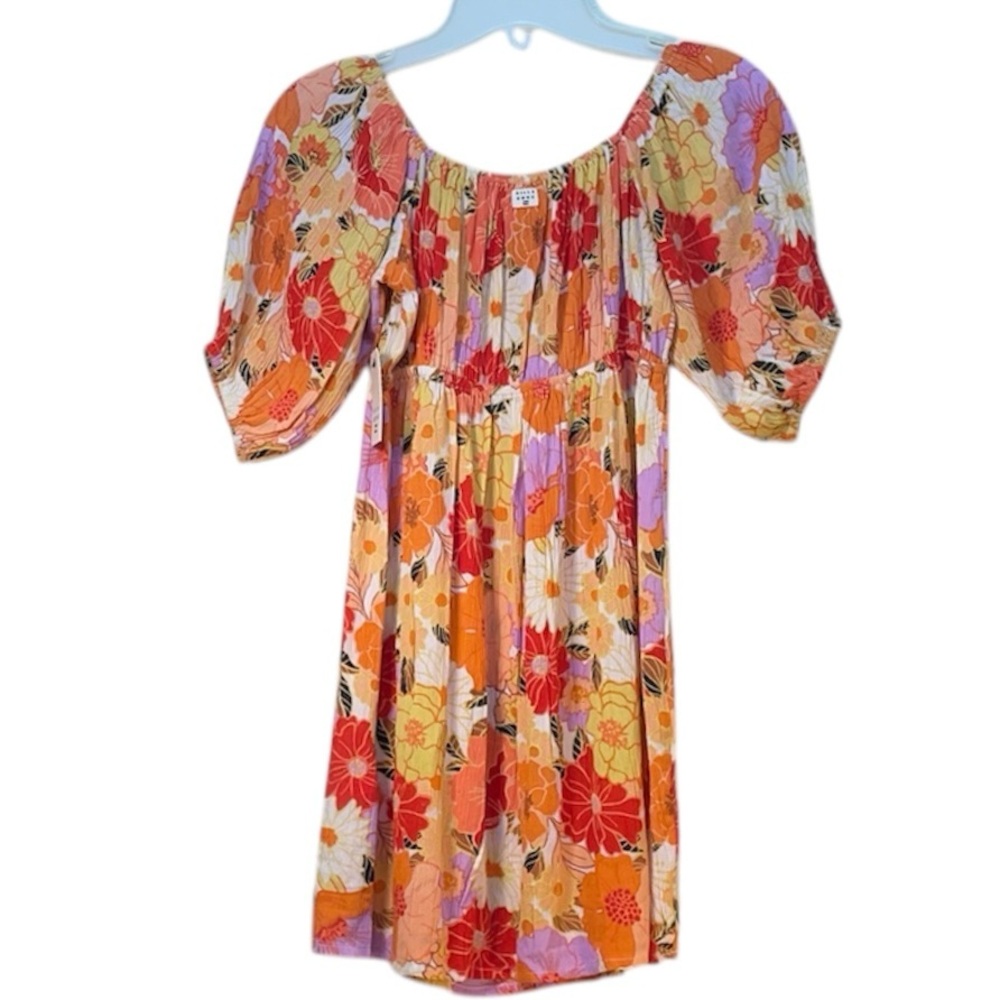 Billabong Girls' Bright Floral Love Sugar Coral Mini Boho Dress Size Medium NWT - Picture 5 of 13